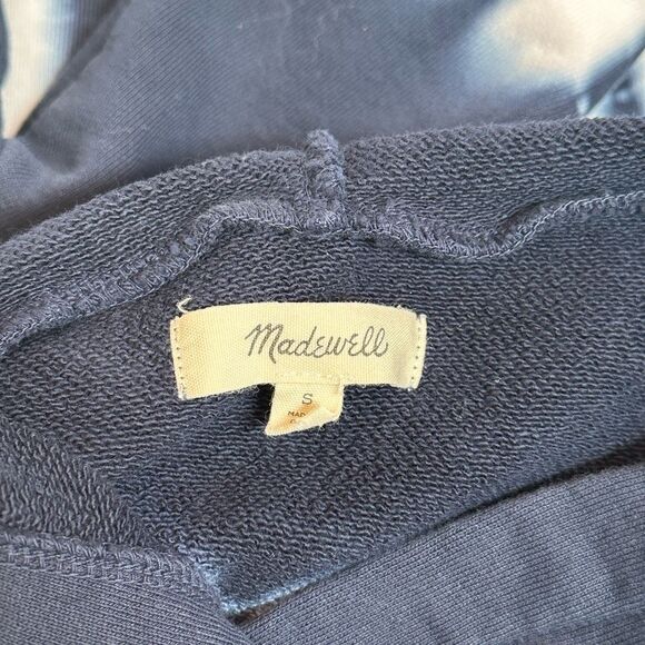 Madewell Navy White Tie-dye Hooded Cotton Sweatshirt - Picture 8 of 12